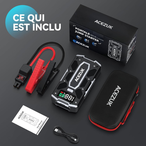 Démarreur Portable Puissant pour Voiture – Assistance Fiable en Cas d’Urgence