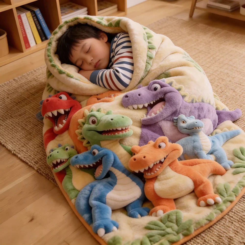 Dinozy™ Couverture dinosaure sensorielle 3D