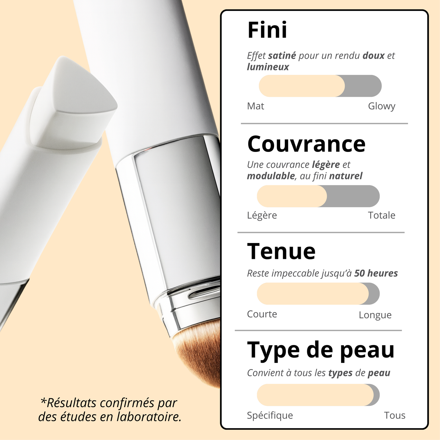 Fond de teint 2-en-1 avec pinceau intégré