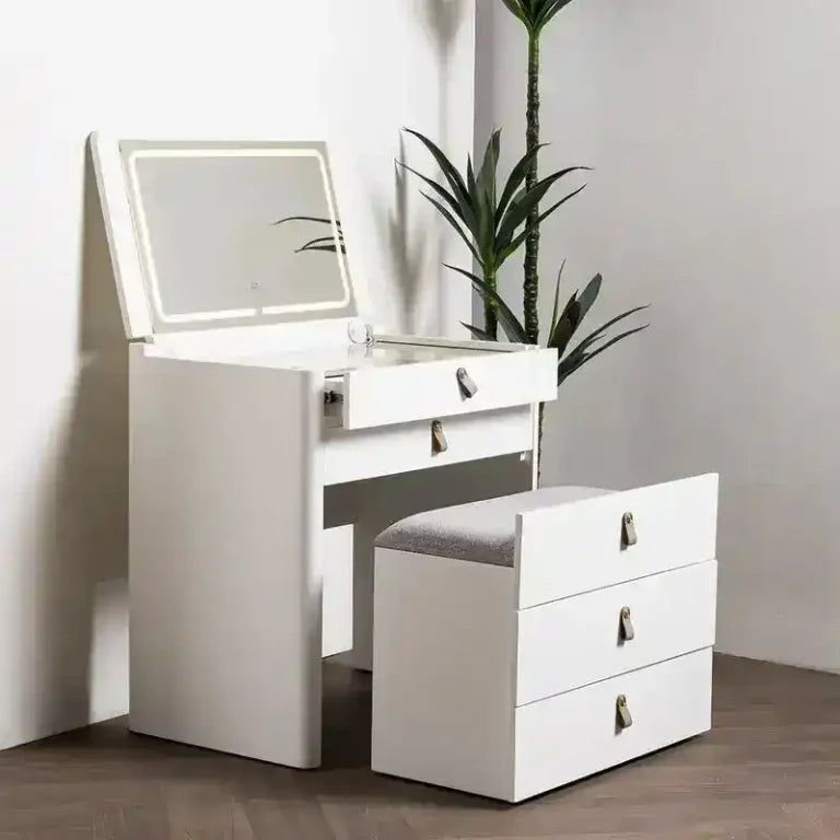 Ivory – Coiffeuse avec miroir pliable