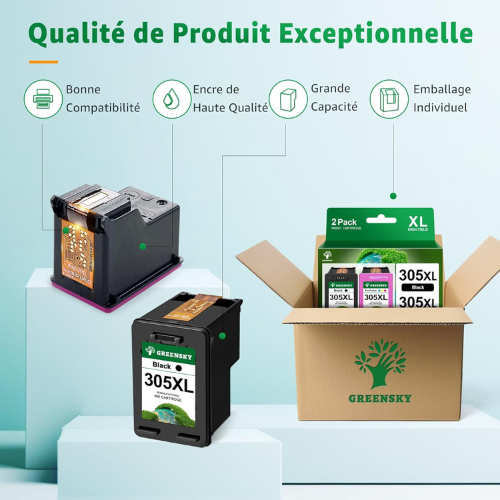 Cartouches d’Encre de Rechange à Haut Rendement – Capacité XL pour une Impression Claire et Constante