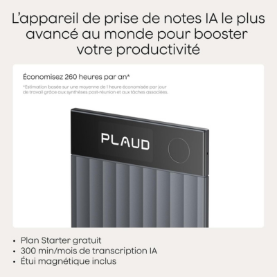 Enregistreur Vocal Intelligent avec Technologie IA et Autonomie Prolongée