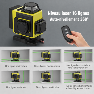 Niveau Laser 4D Auto-Nivelant avec Couverture 360° et Trépied
