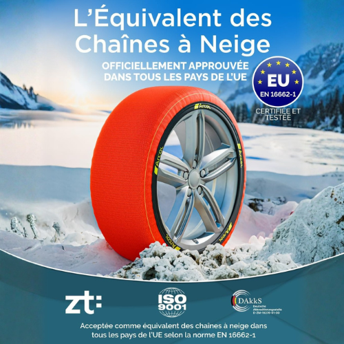 Chaussettes à Neige Textiles Homologuées – Conduite Hivernale en Toute Sécurité