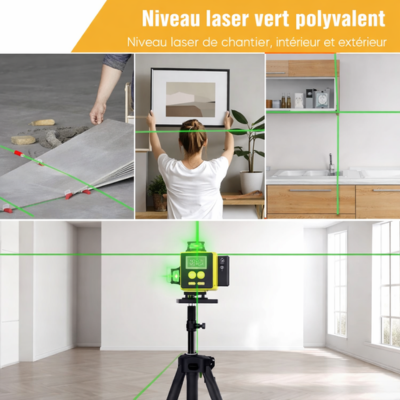 Niveau Laser 4D Auto-Nivelant avec Couverture 360° et Trépied