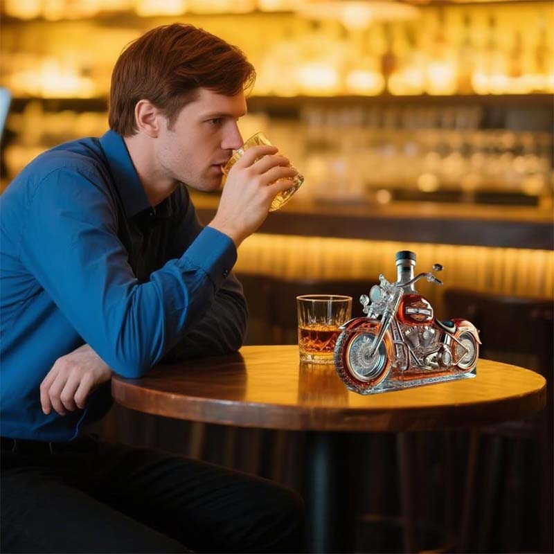 Bouteille de vin créative en verre pour moto