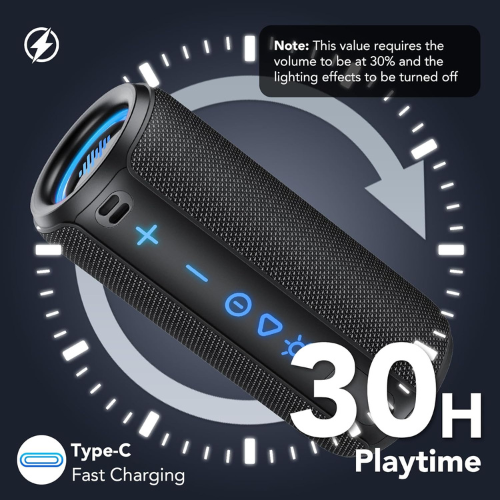Enceinte Bluetooth Portable Puissante avec Éclairage