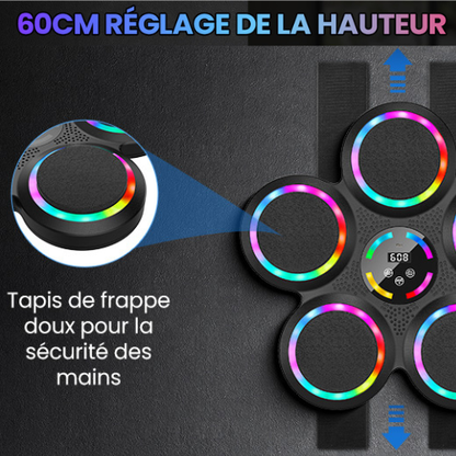Entraîneur de Boxe Mural avec Bluetooth & Lumières LED
