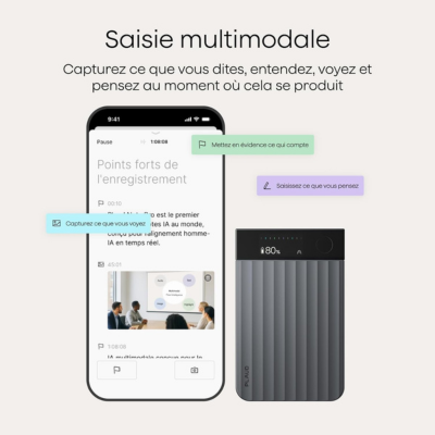 Enregistreur Vocal Intelligent avec Technologie IA et Autonomie Prolongée