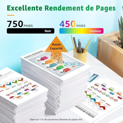 Cartouches d’Encre de Rechange à Haut Rendement – Capacité XL pour une Impression Claire et Constante