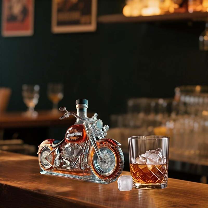 Bouteille de vin créative en verre pour moto