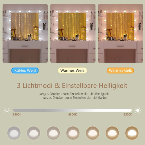 Coiffeuse Élégante avec Éclairage LED Réglable