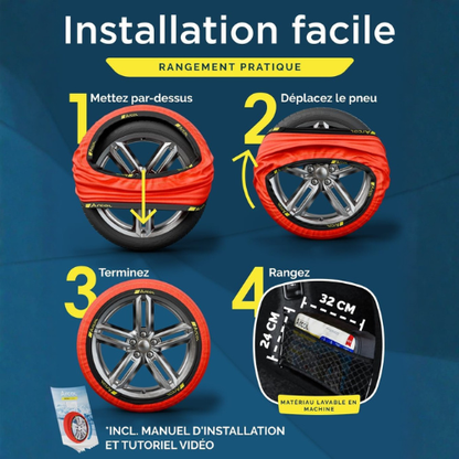Chaussettes à Neige Textiles Homologuées – Conduite Hivernale en Toute Sécurité