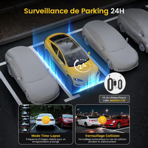 Caméra Dashcam WiFi à Double Objectif 4K pour une Conduite Plus Sûre