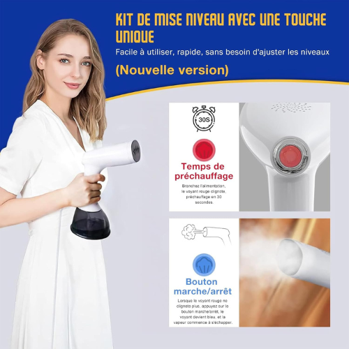 Défroisseur Vapeur Portable Haute Puissance – 1640W avec Grand Réservoir
