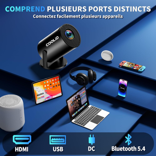 Mini Vidéoprojecteur Portable pour Films en Intérieur & Extérieur