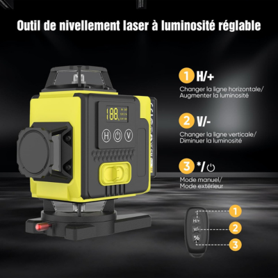 Niveau Laser 4D Auto-Nivelant avec Couverture 360° et Trépied