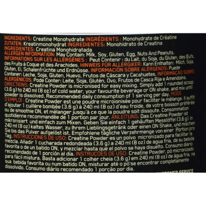 Poudre de Créatine Monohydrate Micronisée – 186 Portions