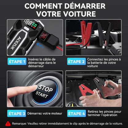 Démarreur Portable Puissant pour Voiture – Assistance Fiable en Cas d’Urgence