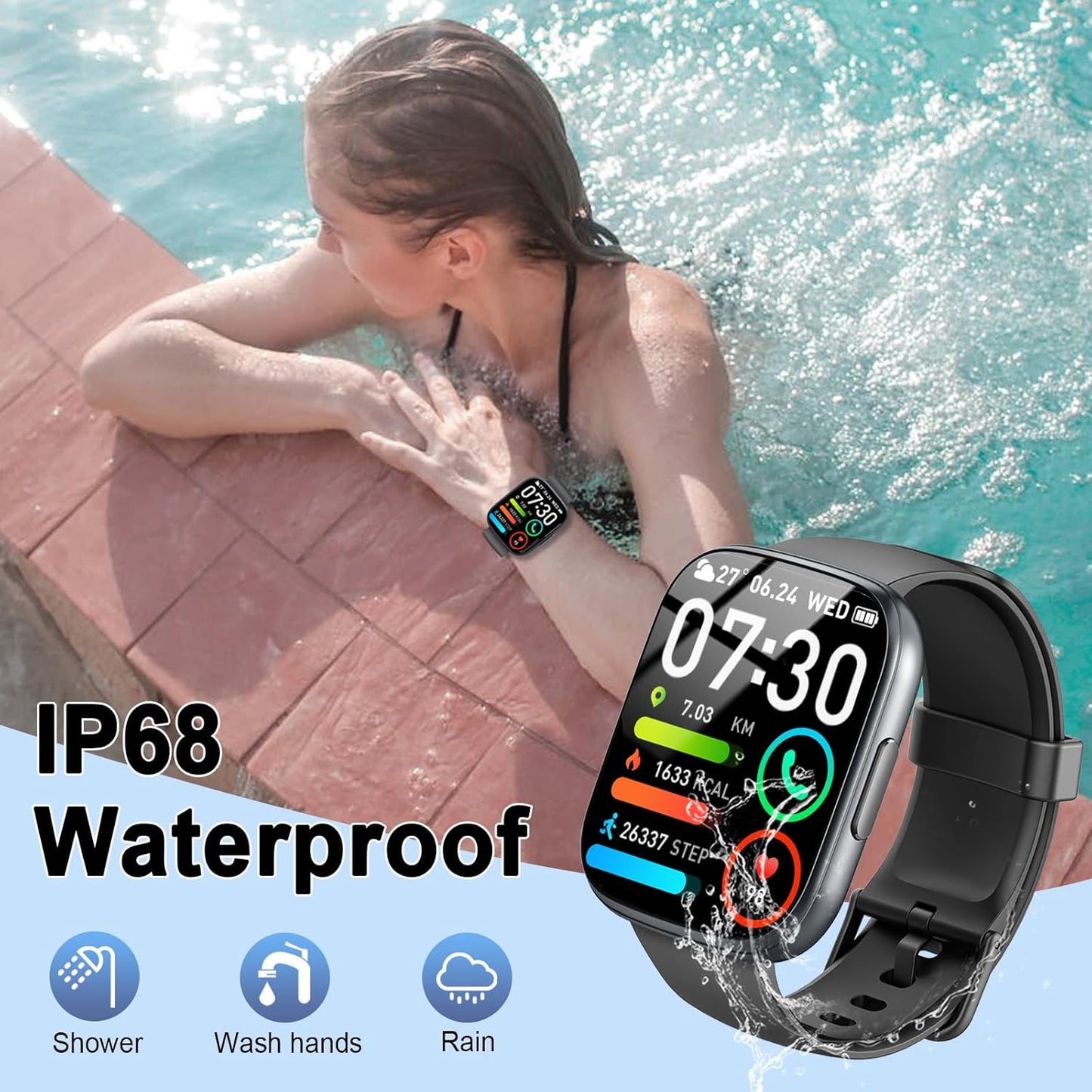 SmartWatch – Montre connectée multifonction avec appels Bluetooth et suivi santé