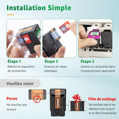 Cartouches d’Encre de Rechange à Haut Rendement – Capacité XL pour une Impression Claire et Constante