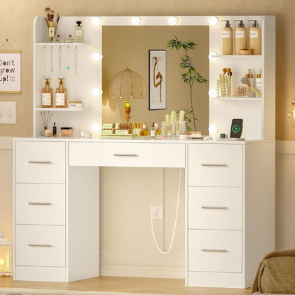 Coiffeuse Élégante avec Éclairage LED Réglable