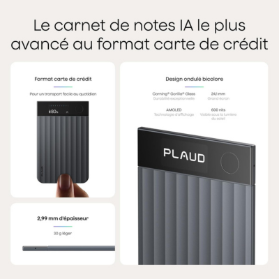Enregistreur Vocal Intelligent avec Technologie IA et Autonomie Prolongée