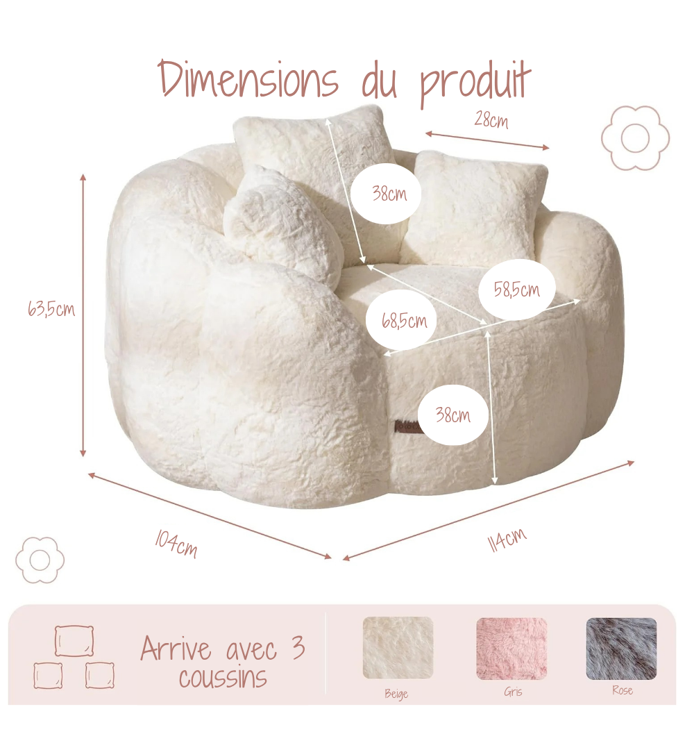 Breez | Canapé de sol en Peluche (1 ACHETÉ = 1 OFFERTE)