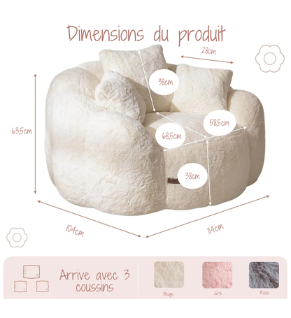 Breez | Canapé de sol en Peluche (1 ACHETÉ = 1 OFFERTE)