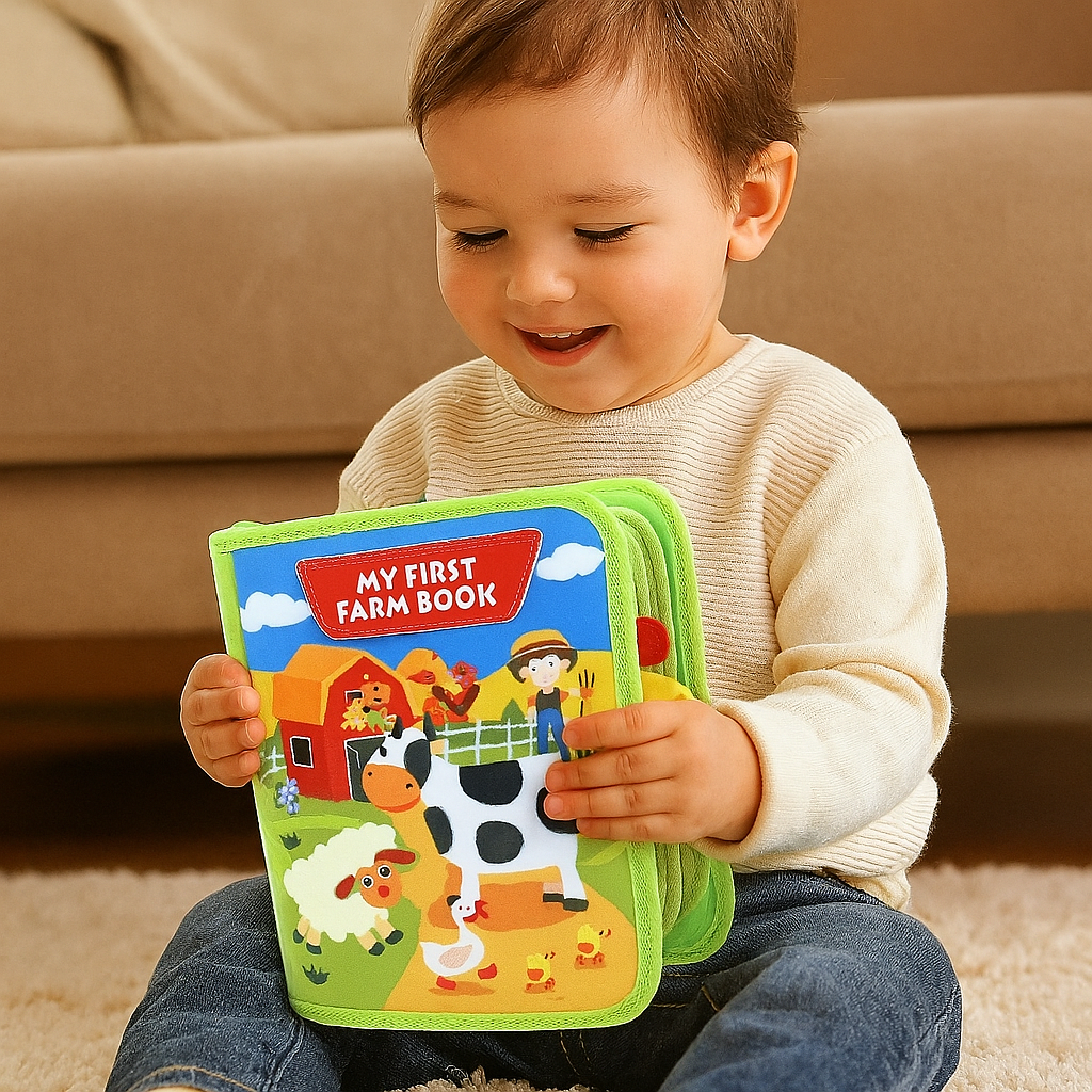 FarmFun™ – Livre d'histoire pédagogique Montessori sur la ferme