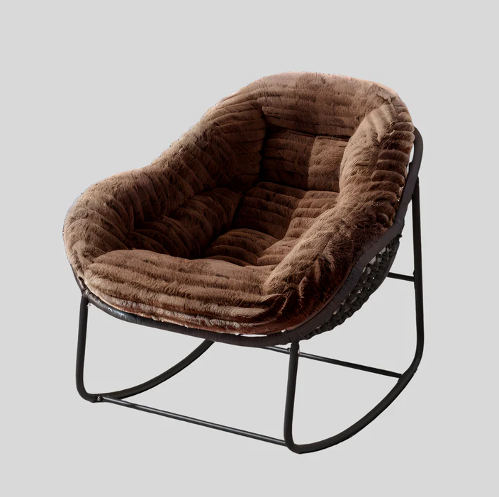 Pluffy - Fauteuil à bascule en peluche ultra-douce