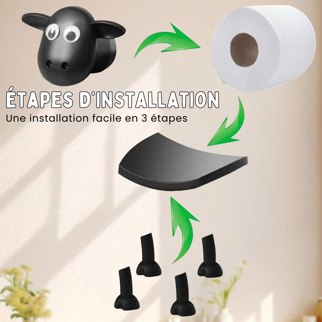 Lot de 3 Supports à Papier Toilette Fun Mouton