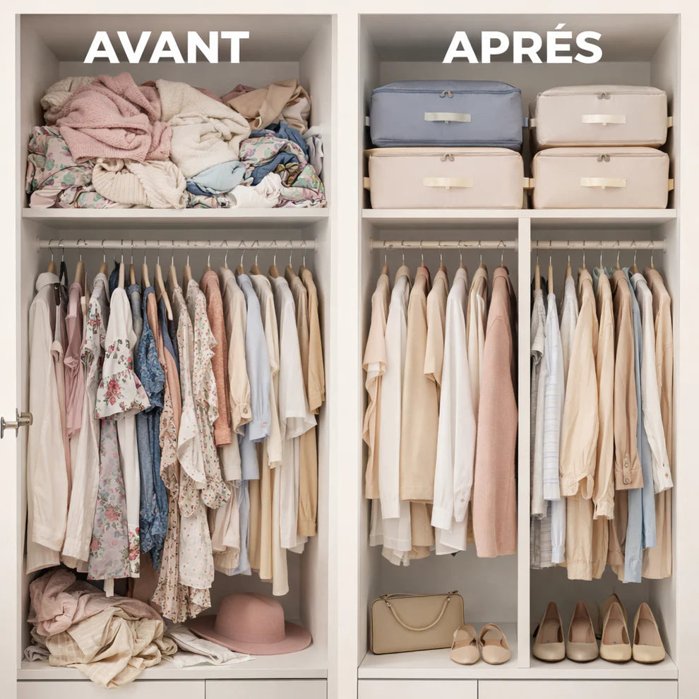 Gagnez jusqu’à 70% de place dans vos placards