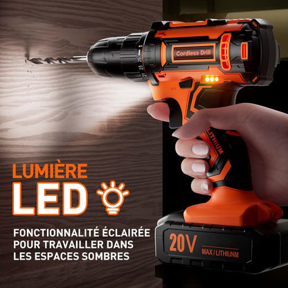 Tournevis Sans Fil avec Multiples Accessoires pour le Bricolage (DIY)