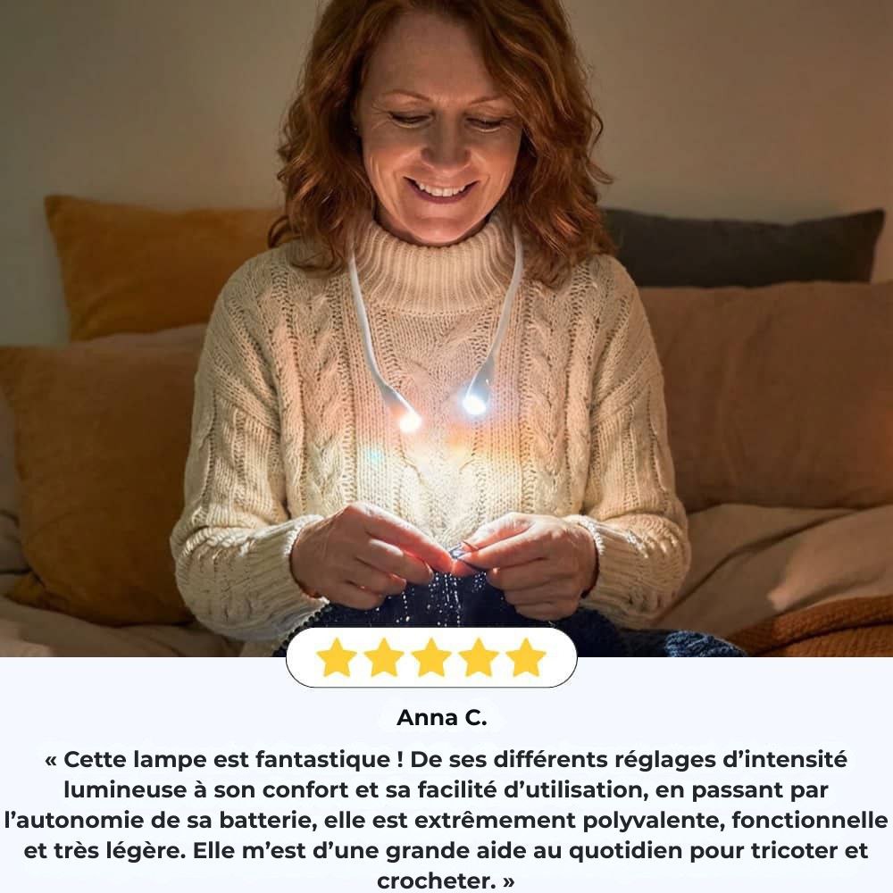 LumiAliria – Lampe à porter autour du cou qui éclaire vos créations et soulage la fatigue oculaire
