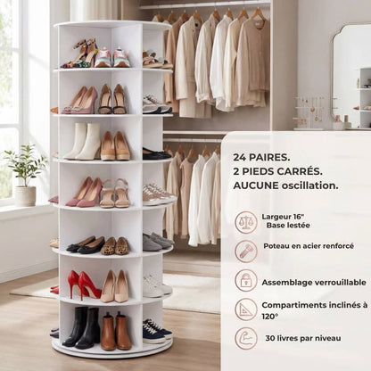 Lumen: Étagère à chaussures pivotante à 360°