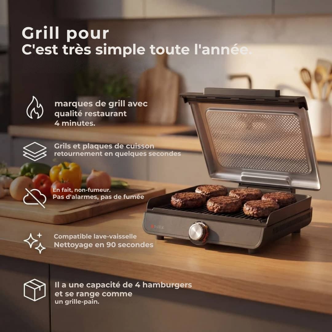 Grill et plaque de cuisson d'intérieur