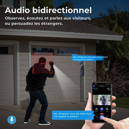 Caméra de sonnette vidéo sans fil 1080p