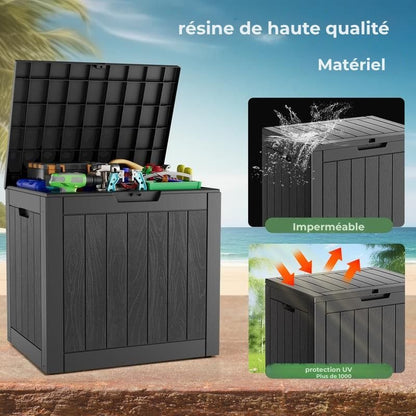 Bac de rangement d'extérieur de 117 litres, étanche et résistant aux UV